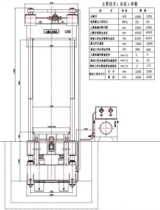 四柱上梁移動液壓機(jī)CAD.jpg